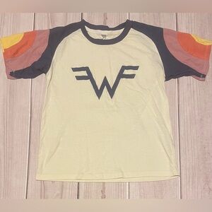 2021 Tour Camp Collection Weezer T Shirt Size Small Logo Front Rainbow Sleeves